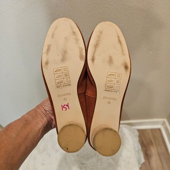 Anthropologie Soludos Juliette Suede Round Heel Flats Size 6.5 - Picture 9 of 10